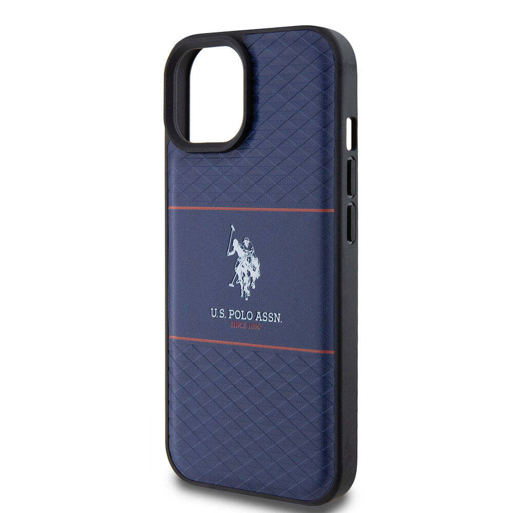 U.S. Polo Assn. iPhone 15 Orjinal Lisanslı Deri Şeritli Logo Dizayn Telefon Kılıfı - 6