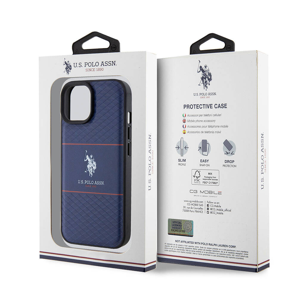 U.S. Polo Assn. iPhone 15 Orjinal Lisanslı Deri Şeritli Logo Dizayn Telefon Kılıfı - 8