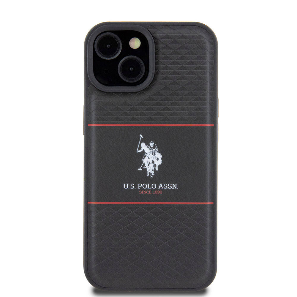 U.S. Polo Assn. iPhone 15 Orjinal Lisanslı Deri Şeritli Logo Dizayn Telefon Kılıfı - 10