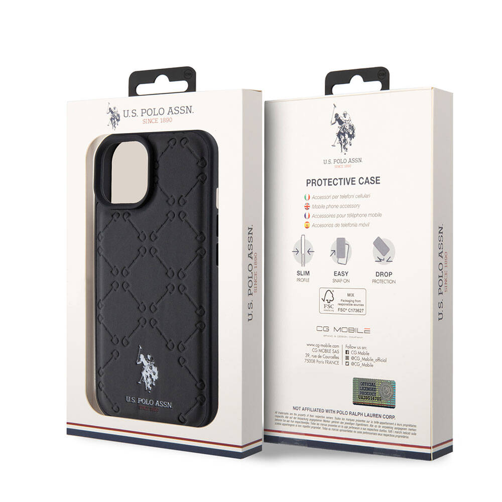 U.S. Polo Assn. iPhone 15 Orjinal Lisanslı HS Desenli Baskı Logolu Suni Deri Telefon Kılıfı - 8