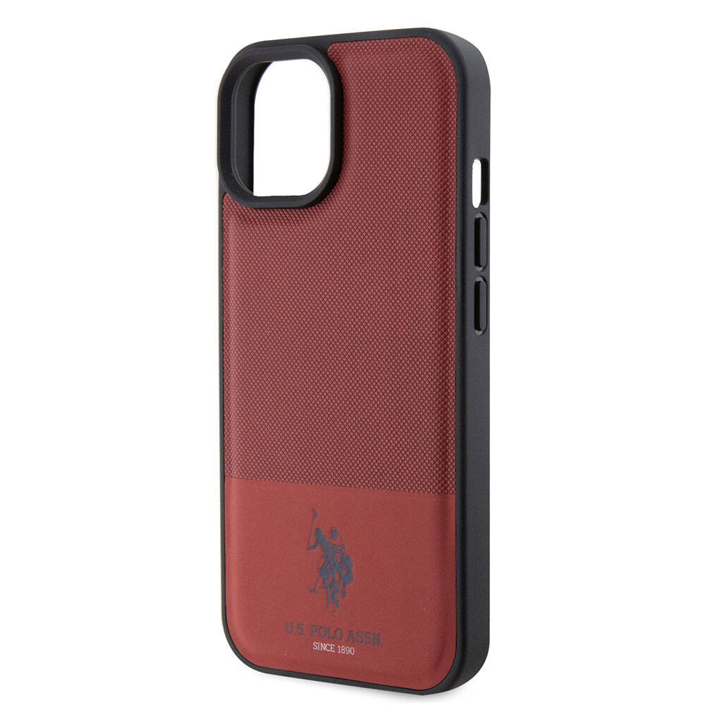 U.S. Polo Assn. iPhone 15 Orjinal Lisanslı Suni Deri Arka Yüzey Baskı Logolu Örgü Desenli Telefon Kılıfı - 27