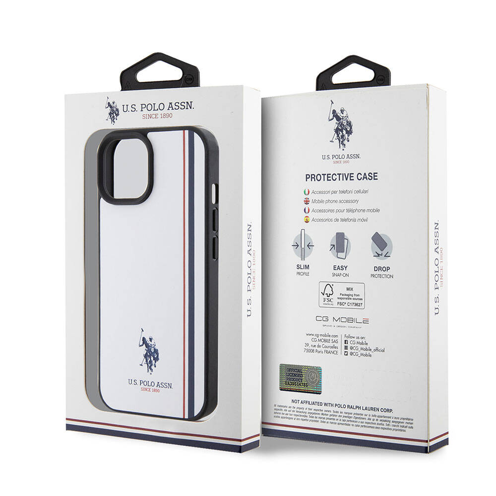 U.S. Polo Assn. iPhone 15 Orjinal Lisanslı Üç Renk Şerit Tasarımlı Baskı Logolu Telefon Kılıfı - 8