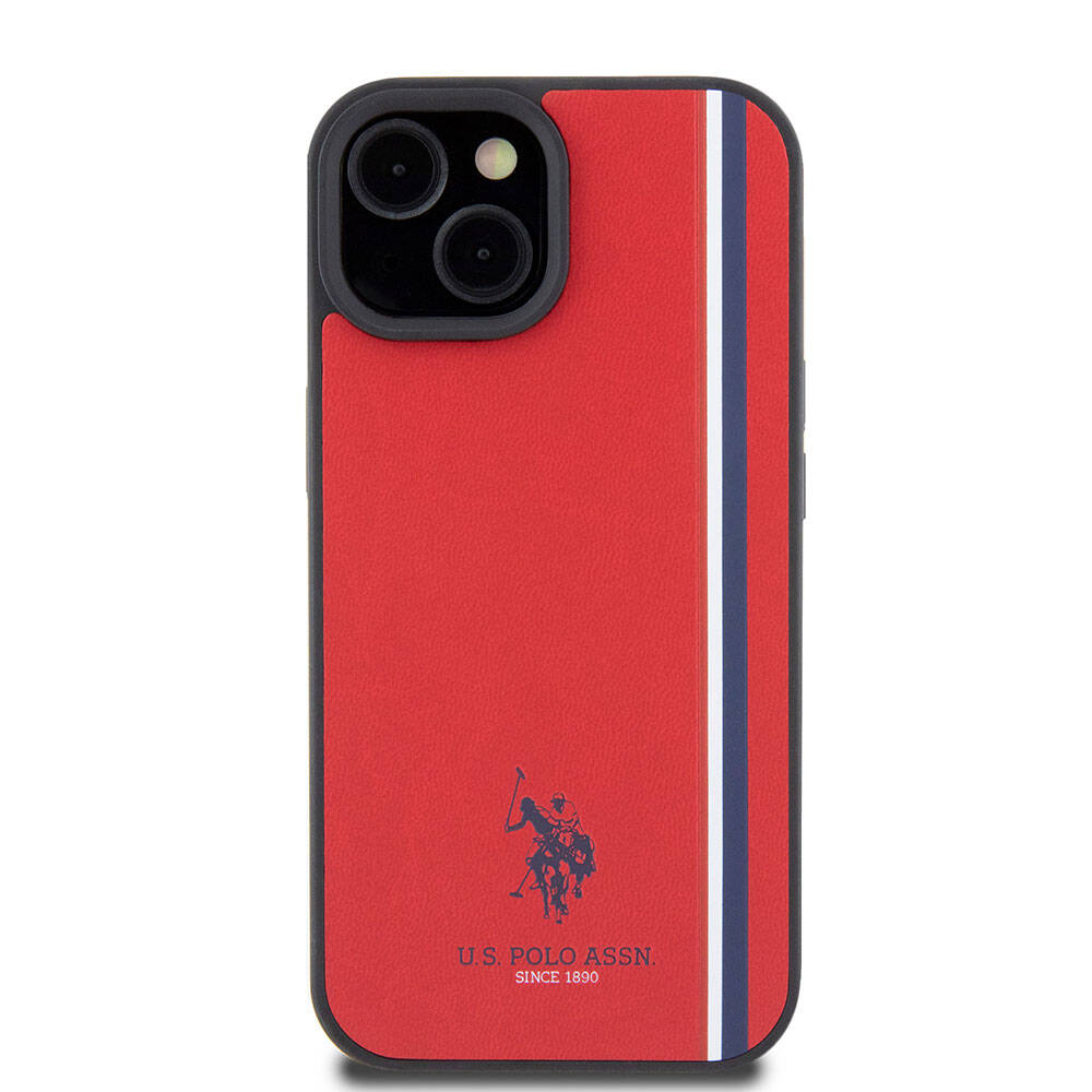 U.S. Polo Assn. iPhone 15 Orjinal Lisanslı Üç Renk Şerit Tasarımlı Baskı Logolu Telefon Kılıfı - 24