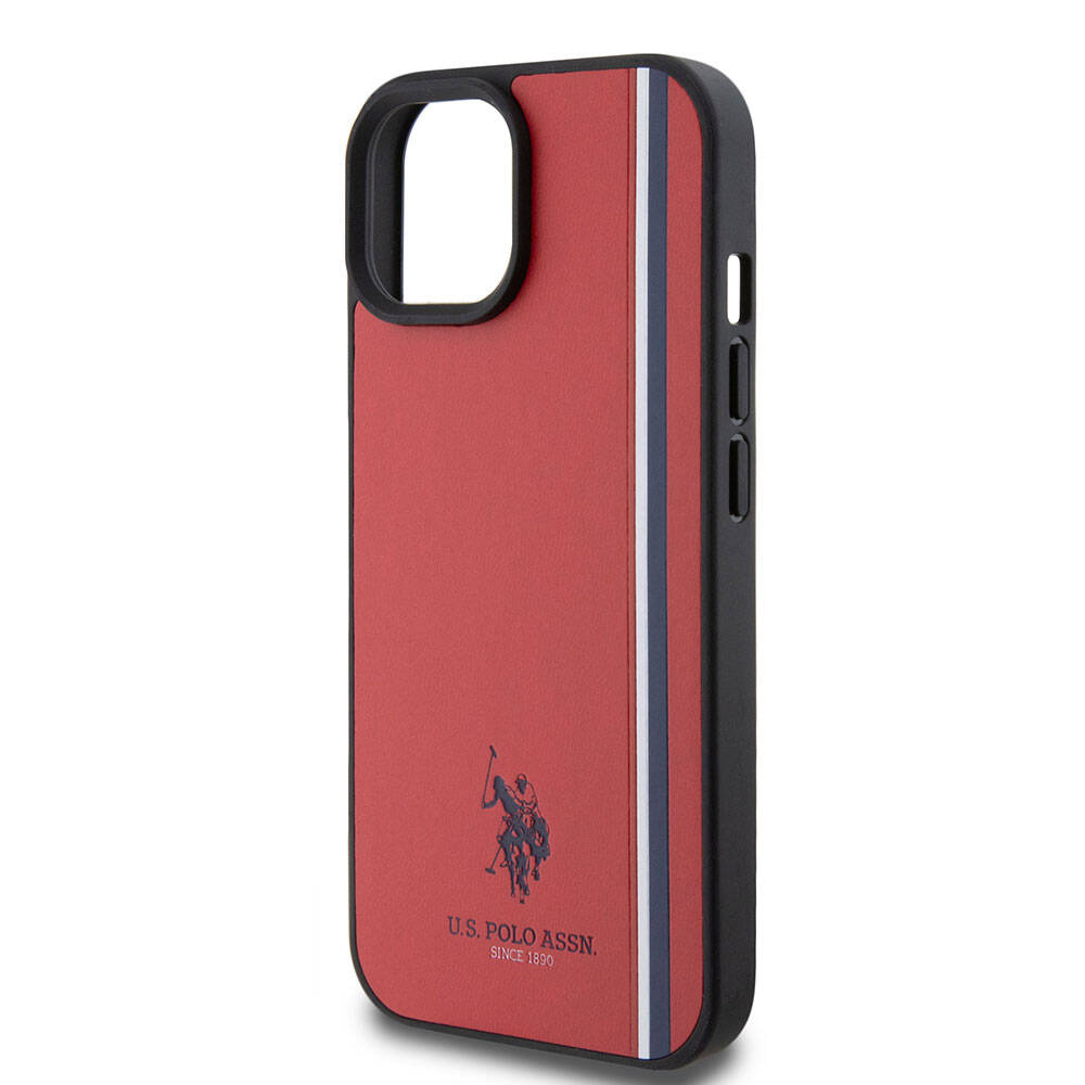 U.S. Polo Assn. iPhone 15 Orjinal Lisanslı Üç Renk Şerit Tasarımlı Baskı Logolu Telefon Kılıfı - 27