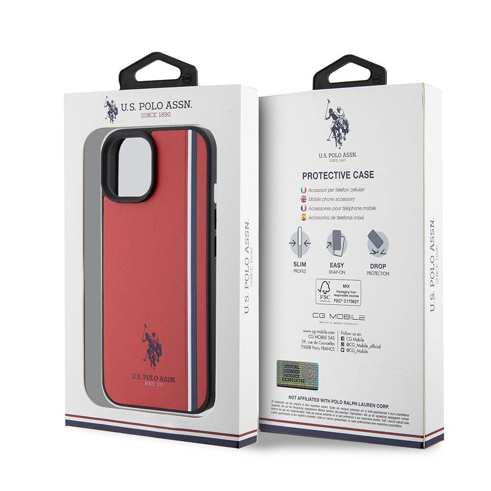 U.S. Polo Assn. iPhone 15 Orjinal Lisanslı Üç Renk Şerit Tasarımlı Baskı Logolu Telefon Kılıfı - 29