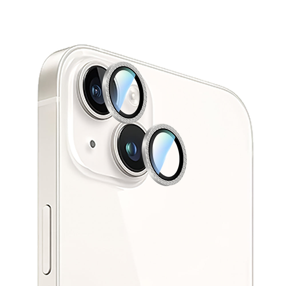 CaseWorld Alloy Sparkling Diamond Serisi iPhone 15 Plus Taşlı Lens Koruyucu