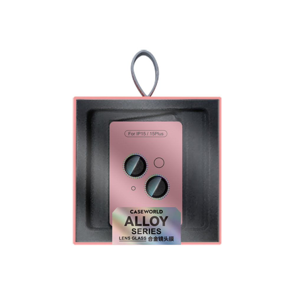 CaseWorld Alloy Sparkling Diamond Serisi iPhone 15 Plus Taşlı Lens Koruyucu