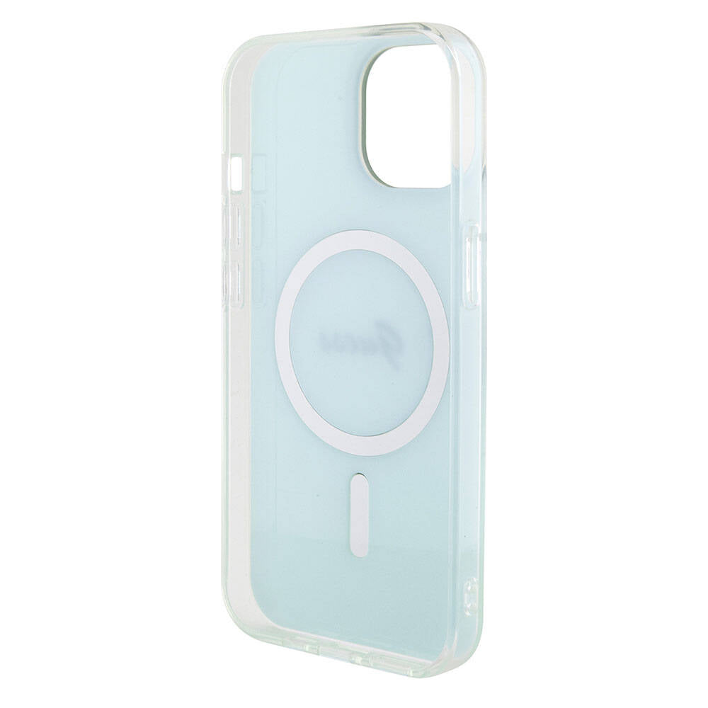 Guess iPhone 15 Plus Orjinal Lisanslı Magsafe Şarj Özellikli Yazı Logolu Iridescent Telefon Kılıfı - 27