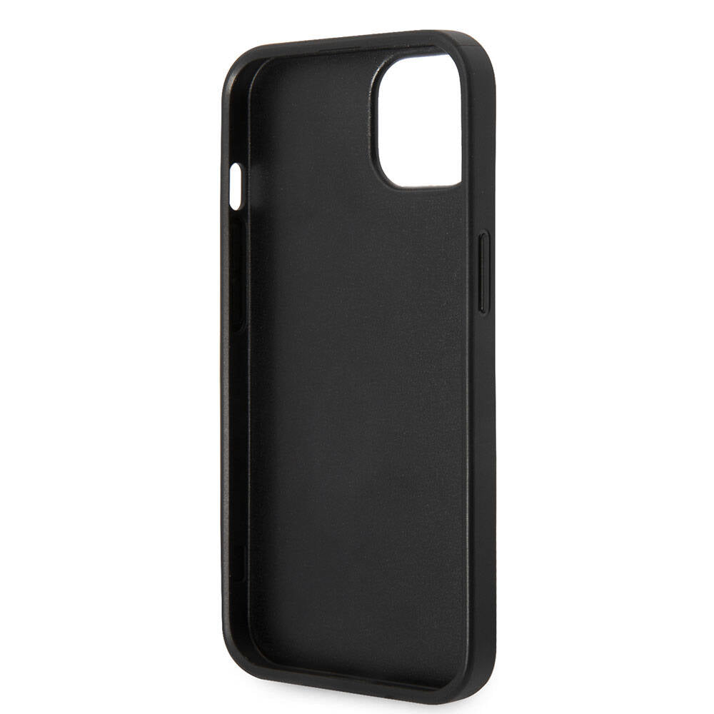 Guess iPhone 15 Plus Orjinal Lisanslı PU Deri Yazı ve 4G Metal Logolu Desenli Telefon Kılıfı - 6