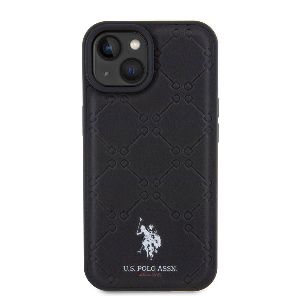 U.S. Polo Assn. iPhone 15 Plus Orjinal Lisanslı HS Desenli Baskı Logolu Suni Deri Kılıf
