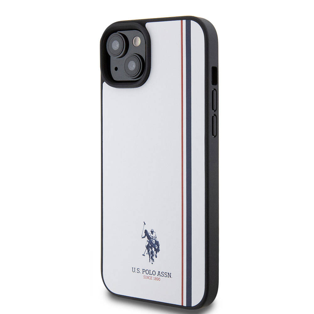 U.S. Polo Assn. iPhone 15 Plus Orjinal Lisanslı Üç Renk Şerit Tasarımlı Baskı Logolu Telefon Kılıfı - 9