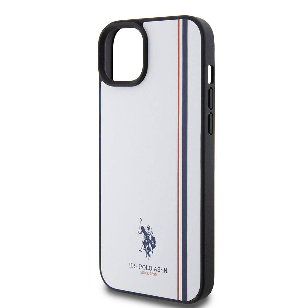 U.S. Polo Assn. iPhone 15 Plus Orjinal Lisanslı Üç Renk Şerit Tasarımlı Baskı Logolu Telefon Kılıfı - 13
