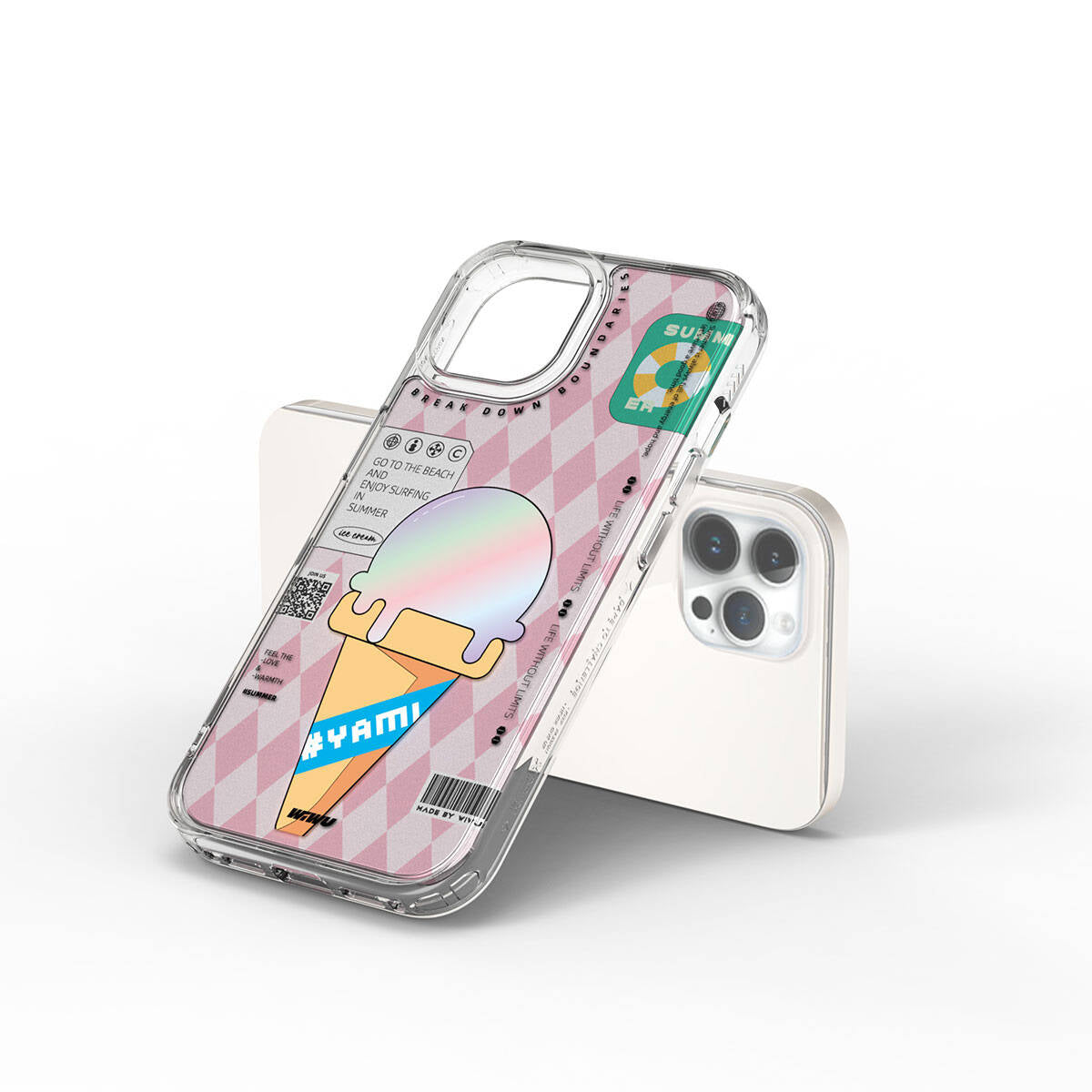 Wiwu Summer Serisi iPhone 15 Pro Çift Katman Desenli Telefon Kılıfı