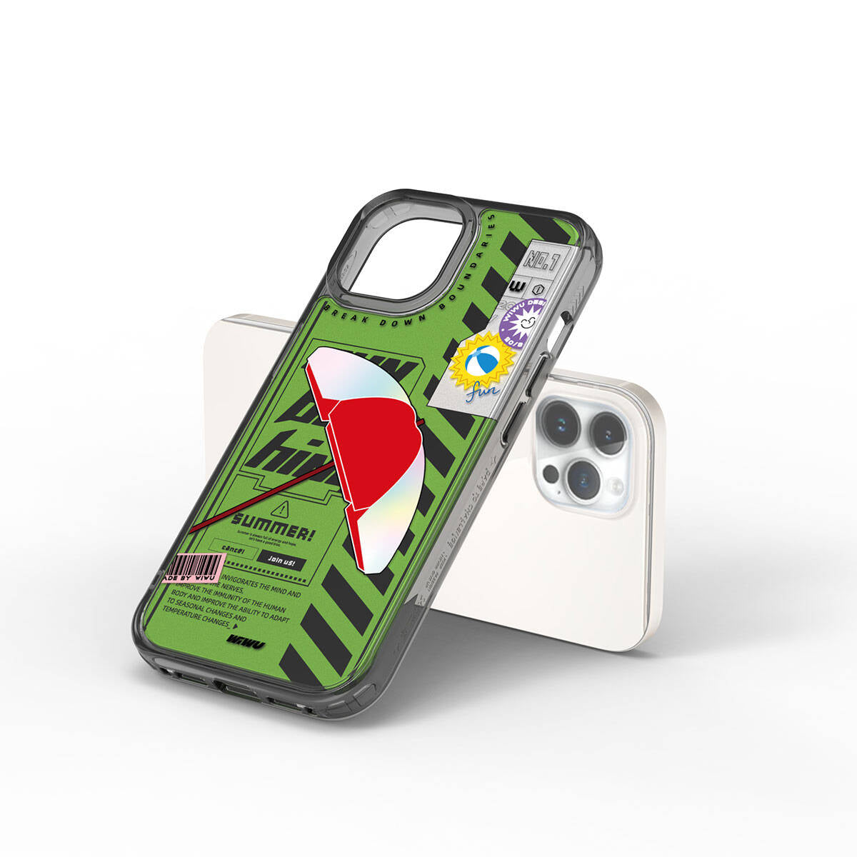 Wiwu Summer Serisi iPhone 15 Pro Çift Katman Desenli Telefon Kılıfı