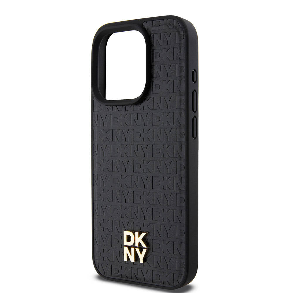 DKNY iPhone 15 Pro Orjinal Lisanslı M-safe Şarj Özellikli 3D Yazılı Repeat Pattern Kılıf