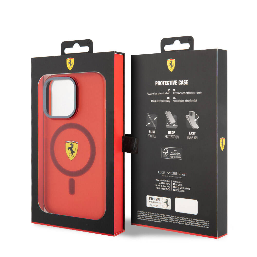 Ferrari iPhone 15 Pro Orjinal Lisanslı M-safe Şarj Özellikli Kontrast Bumper Kılıf
