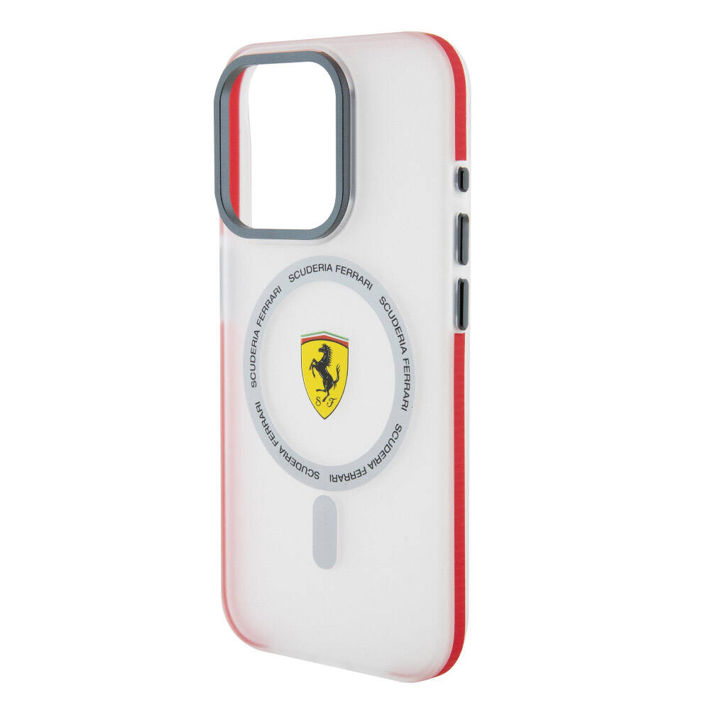 Ferrari iPhone 15 Pro Orjinal Lisanslı M-safe Şarj Özellikli Kontrast Bumper SF Ring Kılıf