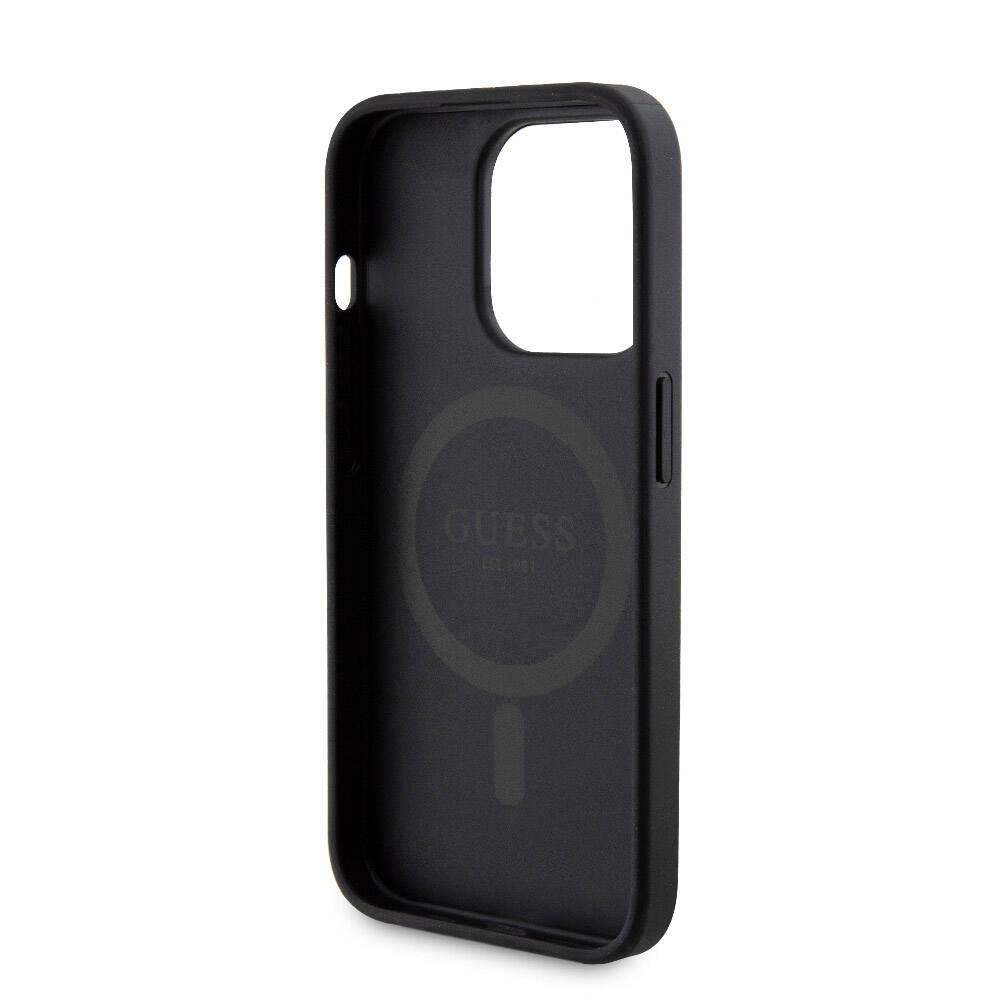 Guess iPhone 15 Pro Orjinal Lisanslı Magsafe Şarj Özellikli Yazı Logolu 4G Desenli Telefon Kılıfı + Powerbank 5000mAh 2in1 Set - 8