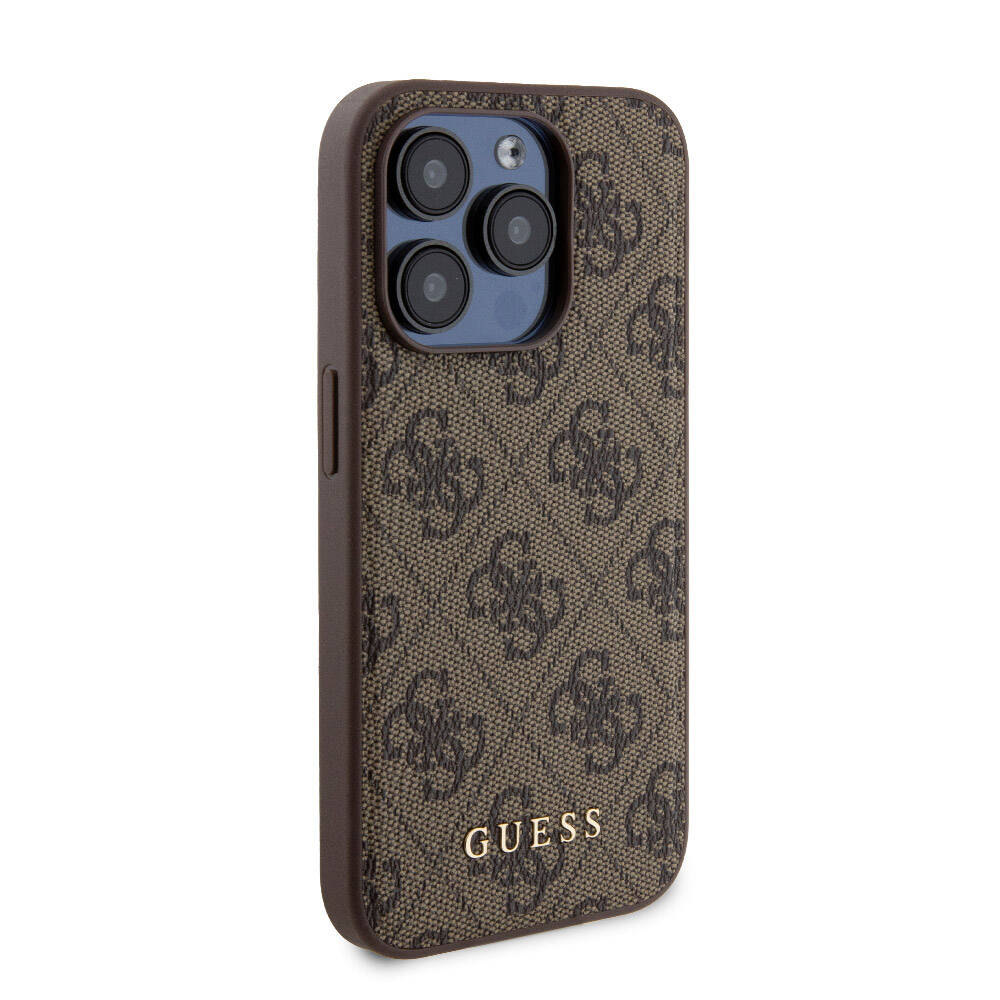 Guess iPhone 15 Pro Orjinal Lisanslı Magsafe Şarj Özellikli Yazı Logolu 4G Desenli Telefon Kılıfı + Powerbank 5000mAh 2in1 Set - 16
