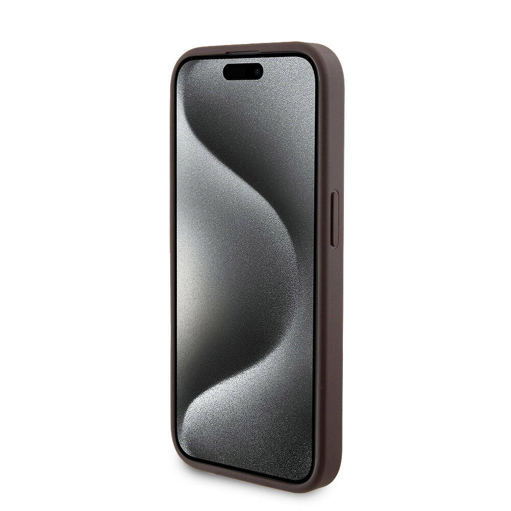 Guess iPhone 15 Pro Orjinal Lisanslı Magsafe Şarj Özellikli Yazı Logolu 4G Desenli Telefon Kılıfı + Powerbank 5000mAh 2in1 Set - 17