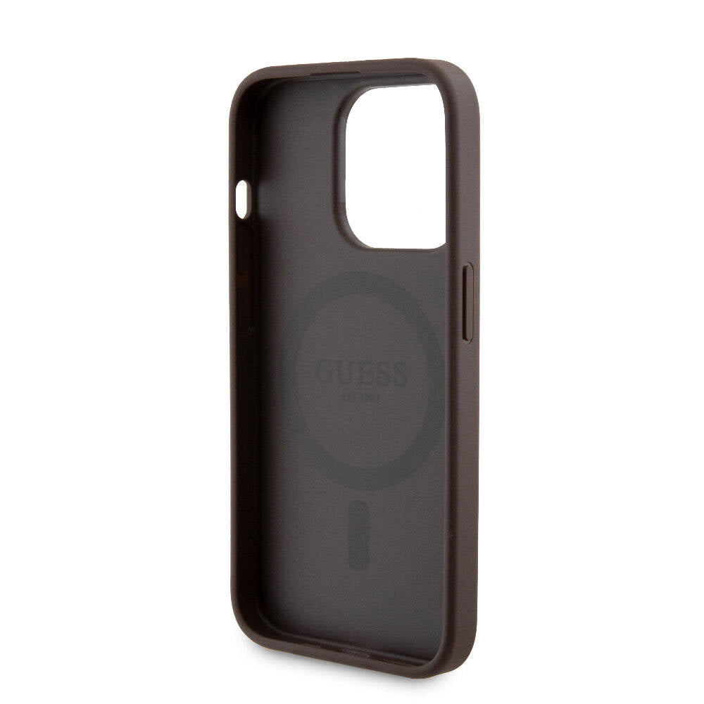 Guess iPhone 15 Pro Orjinal Lisanslı Magsafe Şarj Özellikli Yazı Logolu 4G Desenli Telefon Kılıfı + Powerbank 5000mAh 2in1 Set - 19