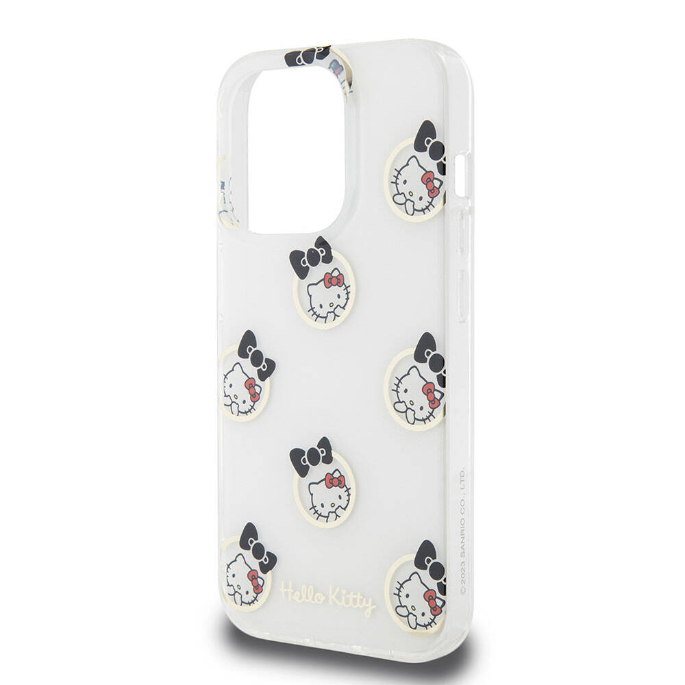 Hello Kitty iPhone 15 Pro Orjinal Lisanslı Elektroplating Kaplama Kabarcık Baskılı Kılıf
