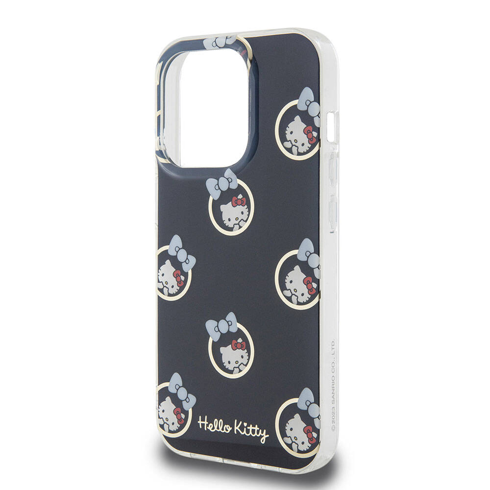 Hello Kitty iPhone 15 Pro Orjinal Lisanslı Elektroplating Kaplama Kabarcık Baskılı Kılıf