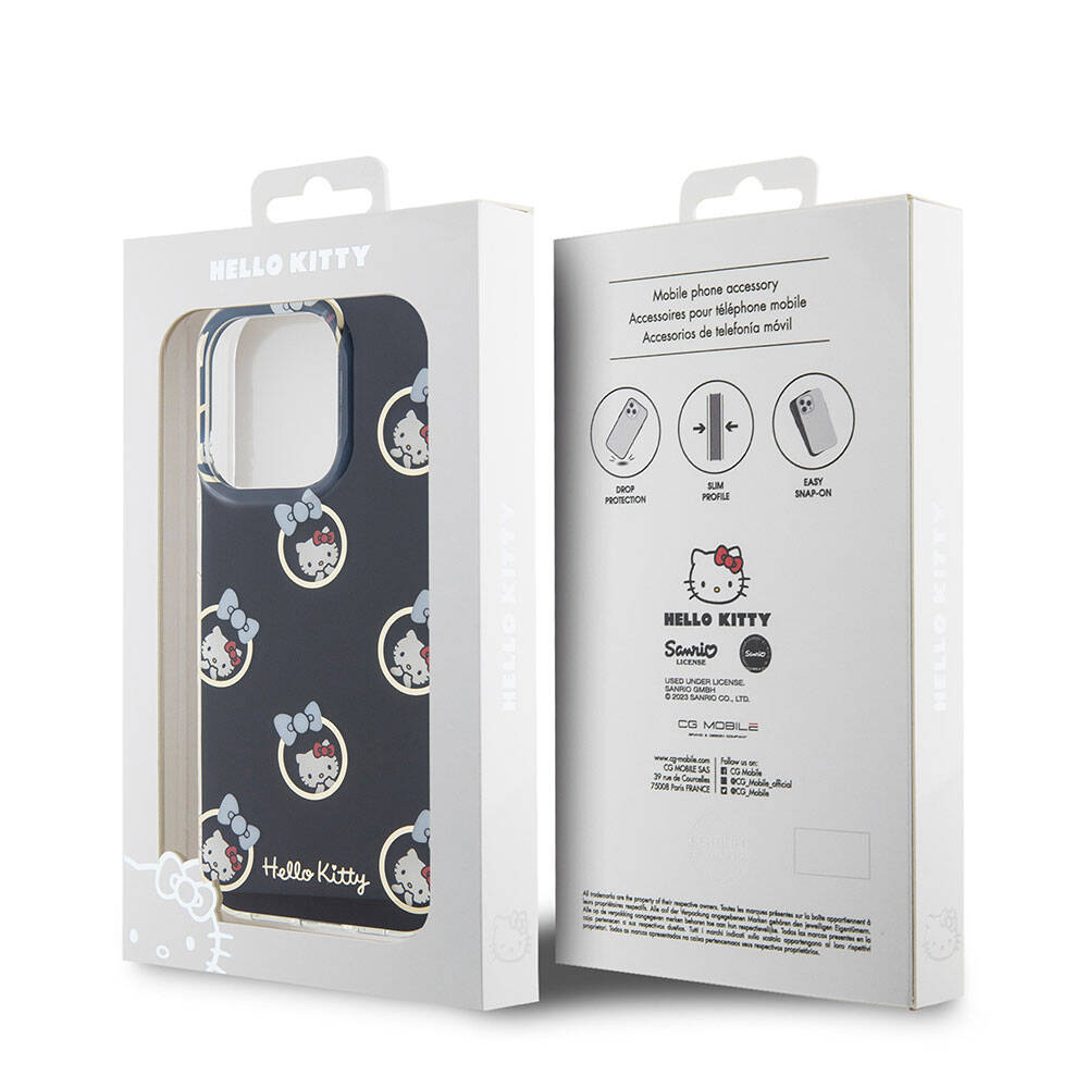 Hello Kitty iPhone 15 Pro Orjinal Lisanslı Elektroplating Kaplama Kabarcık Baskılı Kılıf