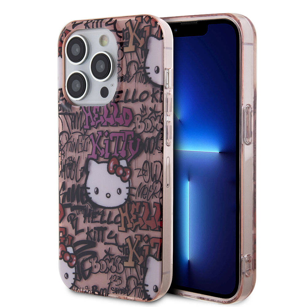 Hello Kitty iPhone 15 Pro Orjinal Lisanslı İkonik Logolu Etiket Graffiti Kılıf