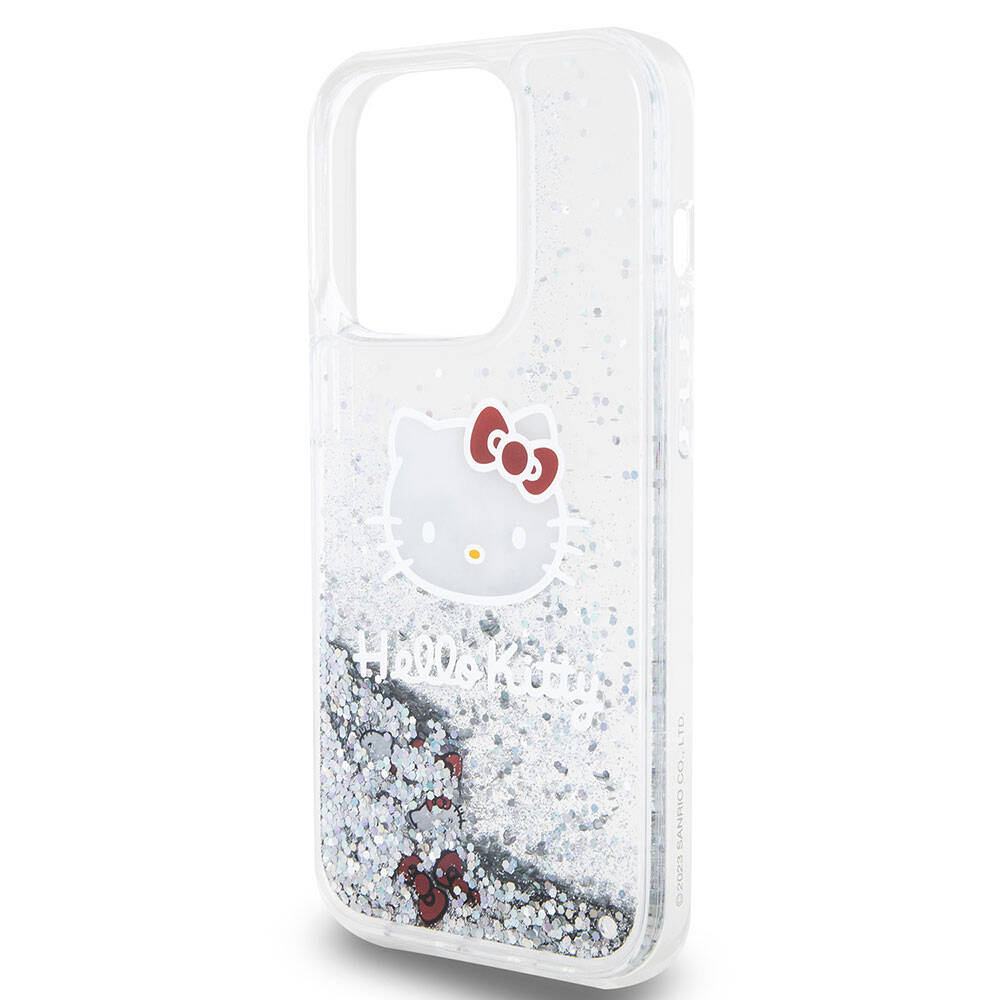 Hello Kitty iPhone 15 Pro Orjinal Lisanslı İkonik Sıvılı Glitter Telefon Kılıfı