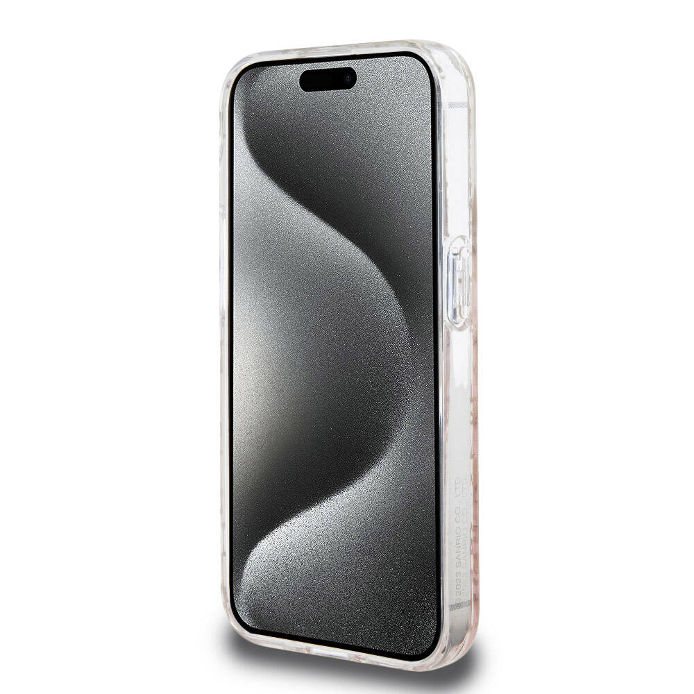 Hello Kitty iPhone 15 Pro Orjinal Lisanslı Renk Geçişli Elektroplating Kaplama Kitty Head Desenli Kılıf