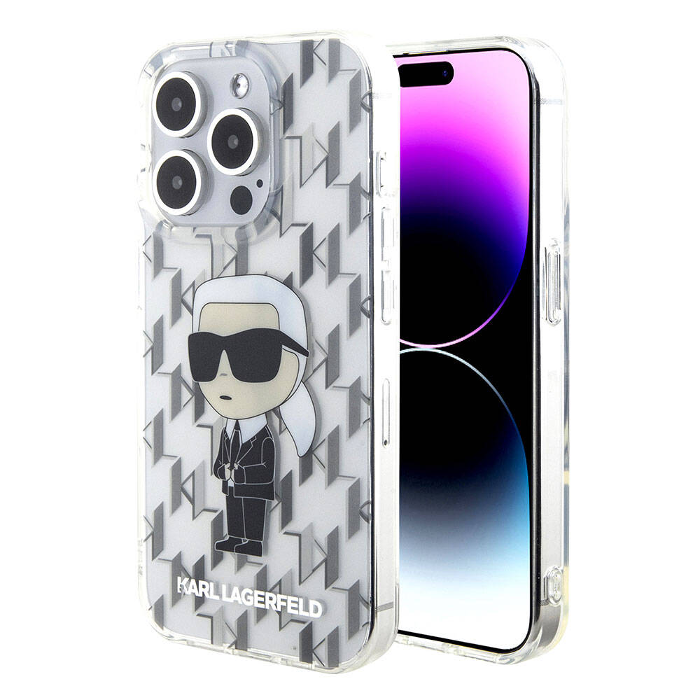 Karl Lagerfeld iPhone 15 Pro IML İkonik Monogram Orjinal Lisanslı Telefon Kılıfı - 8