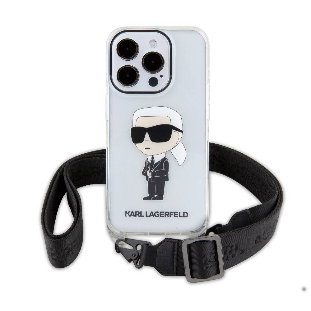 Karl Lagerfeld iPhone 15 Pro Orjinal Lisanslı Boyun Askılı Karl İkonik Crossbody Telefon Kılıfı - 2
