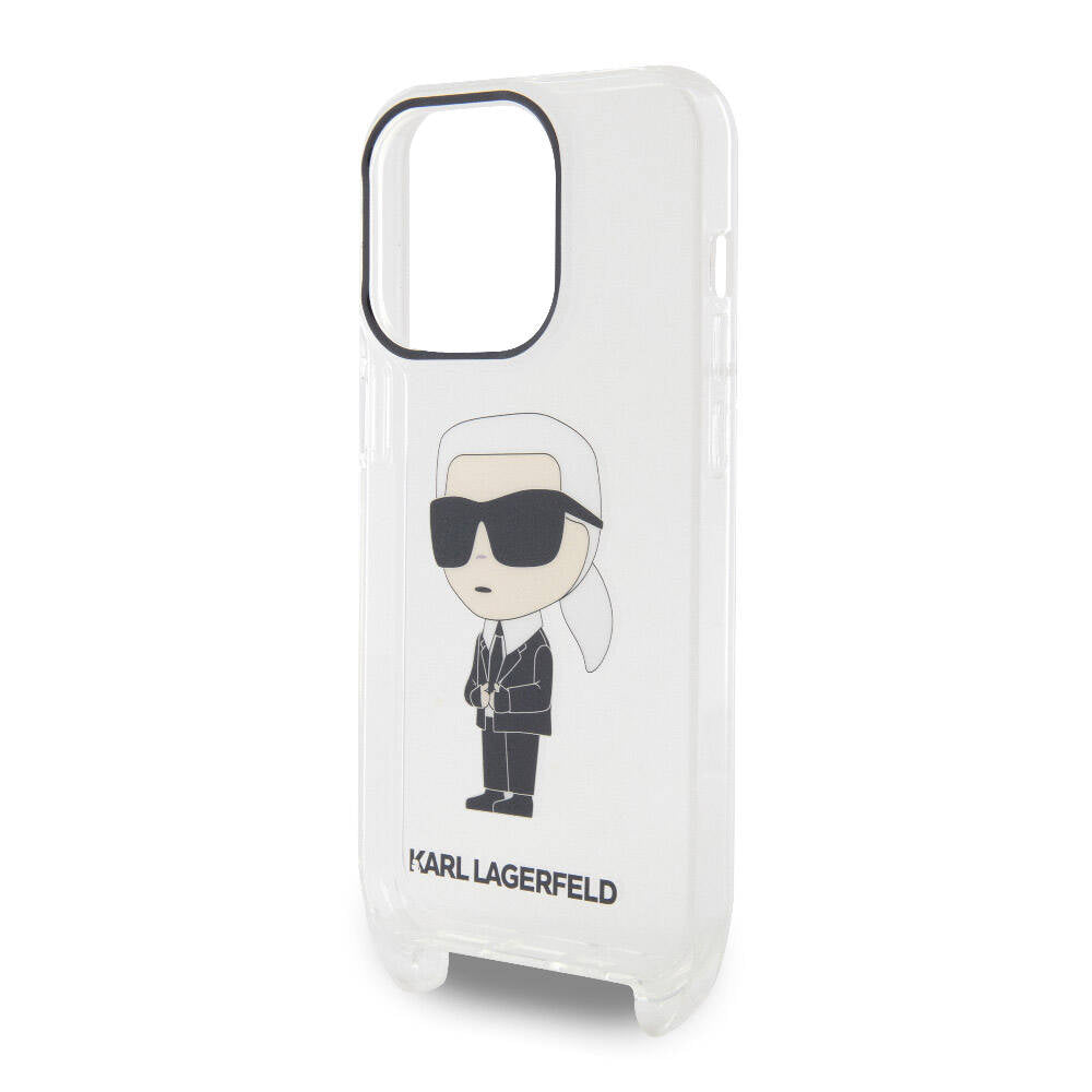 Karl Lagerfeld iPhone 15 Pro Orjinal Lisanslı Boyun Askılı Karl İkonik Crossbody Telefon Kılıfı - 5
