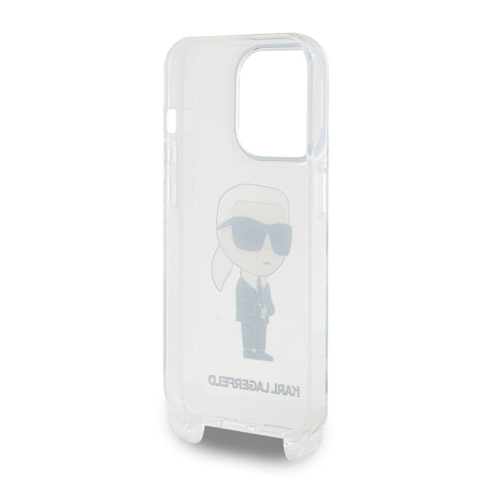Karl Lagerfeld iPhone 15 Pro Orjinal Lisanslı Boyun Askılı Karl İkonik Crossbody Telefon Kılıfı - 6