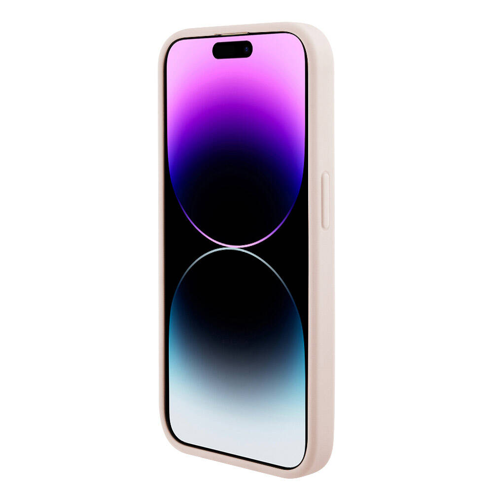 Karl Lagerfeld iPhone 15 Pro Orjinal Lisanslı Metal Yazı Logolu Dikişli Logo Arka Yüzey Kapitone Telefon Kılıfı - 14
