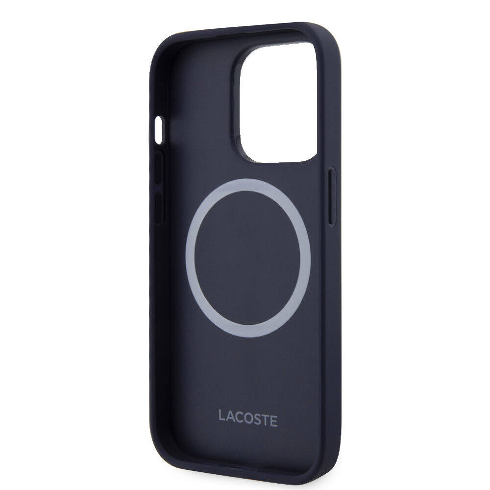 Lacoste iPhone 15 Pro Orjinal Lisanslı Magsafe Şarj Özellikli PU Deri Görünümlü Karışık Monogram Desenli Telefon Kılılfı - 10