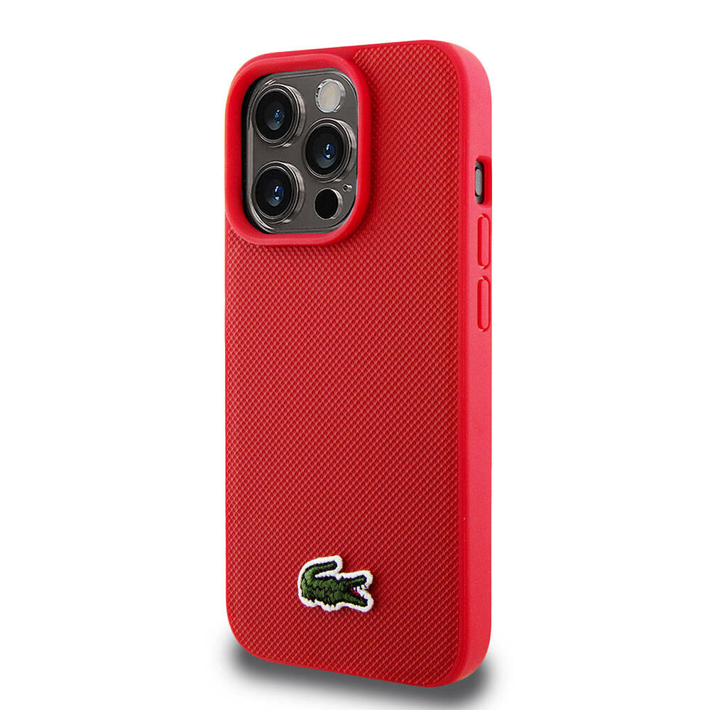 Lacoste iPhone 15 Pro Orjinal Lisanslı PU Pike Desenli Arka Yüzey İkonik Timsah Dokuma Logolu Telefon Kılıfı - 16