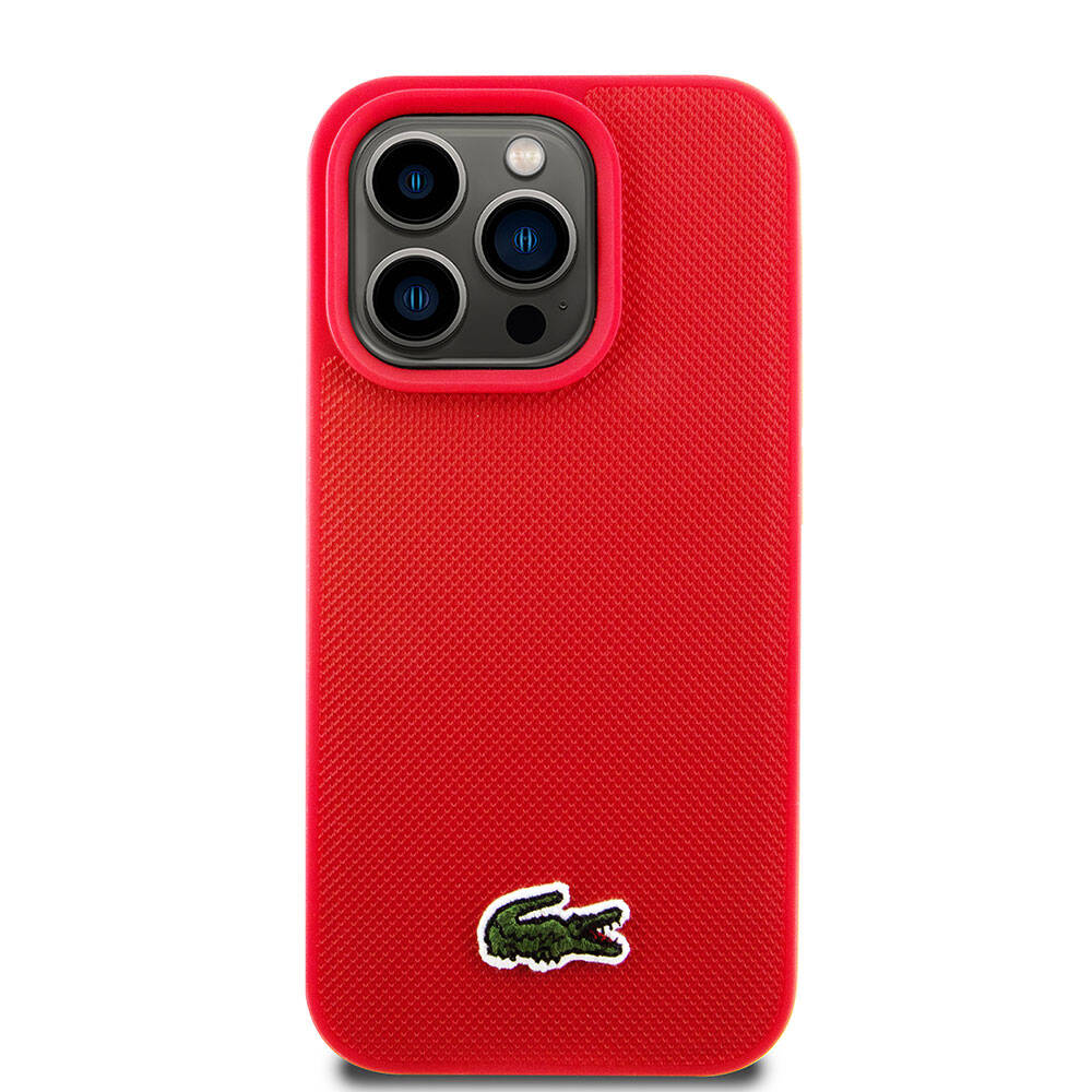 Lacoste iPhone 15 Pro Orjinal Lisanslı PU Pike Desenli Arka Yüzey İkonik Timsah Dokuma Logolu Telefon Kılıfı - 17