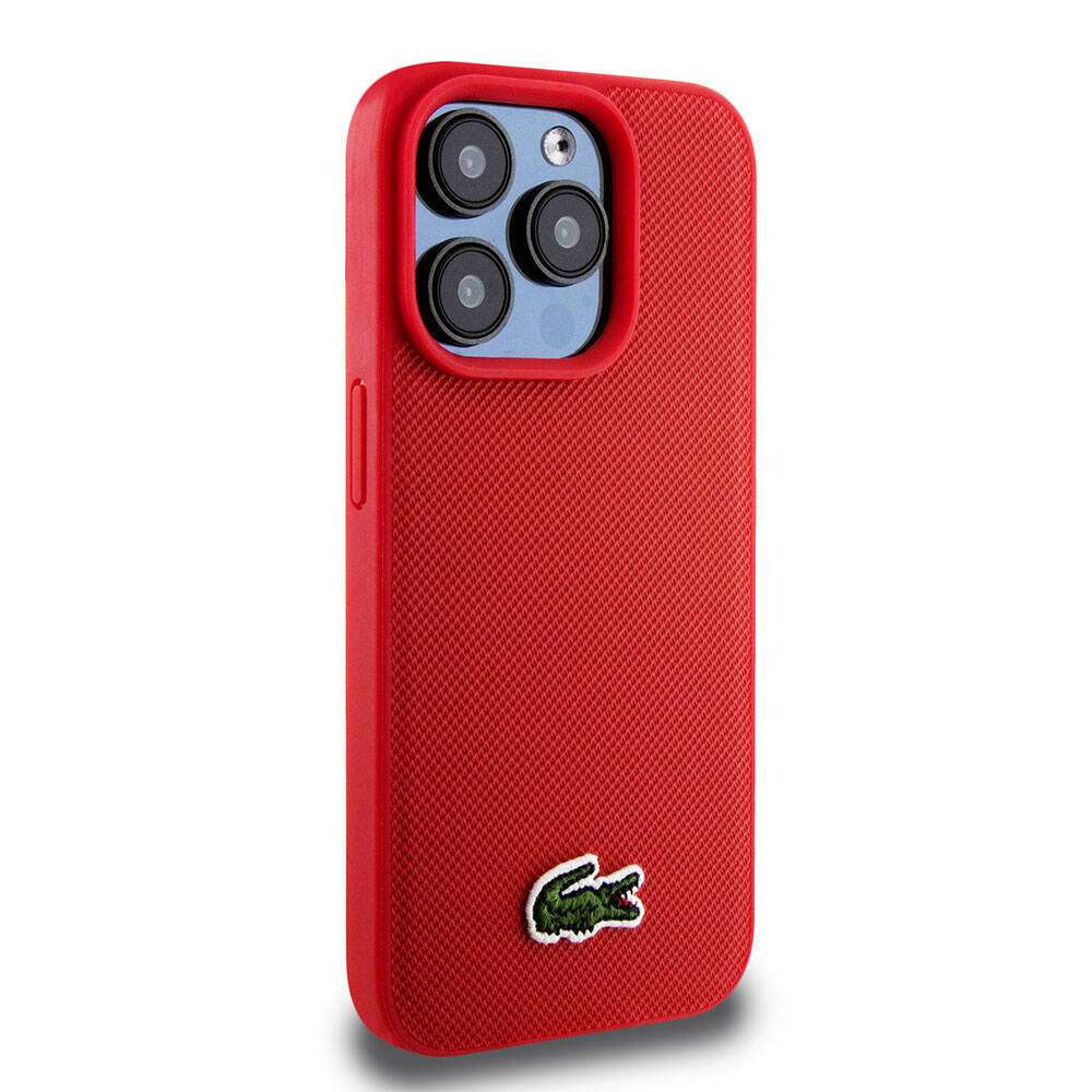 Lacoste iPhone 15 Pro Orjinal Lisanslı PU Pike Desenli Arka Yüzey İkonik Timsah Dokuma Logolu Telefon Kılıfı - 18