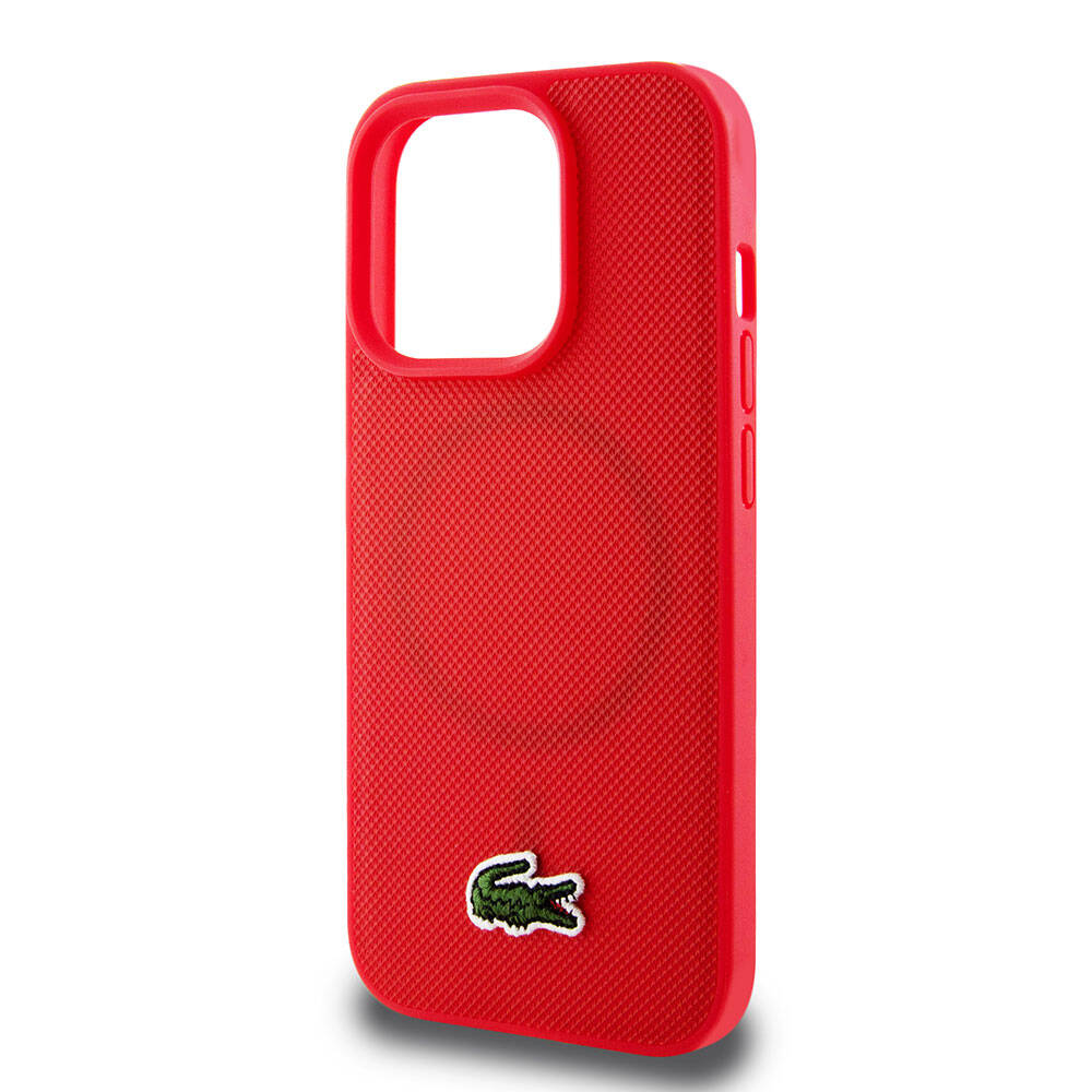 Lacoste iPhone 15 Pro Orjinal Lisanslı PU Pike Desenli Arka Yüzey İkonik Timsah Dokuma Logolu Telefon Kılıfı - 20