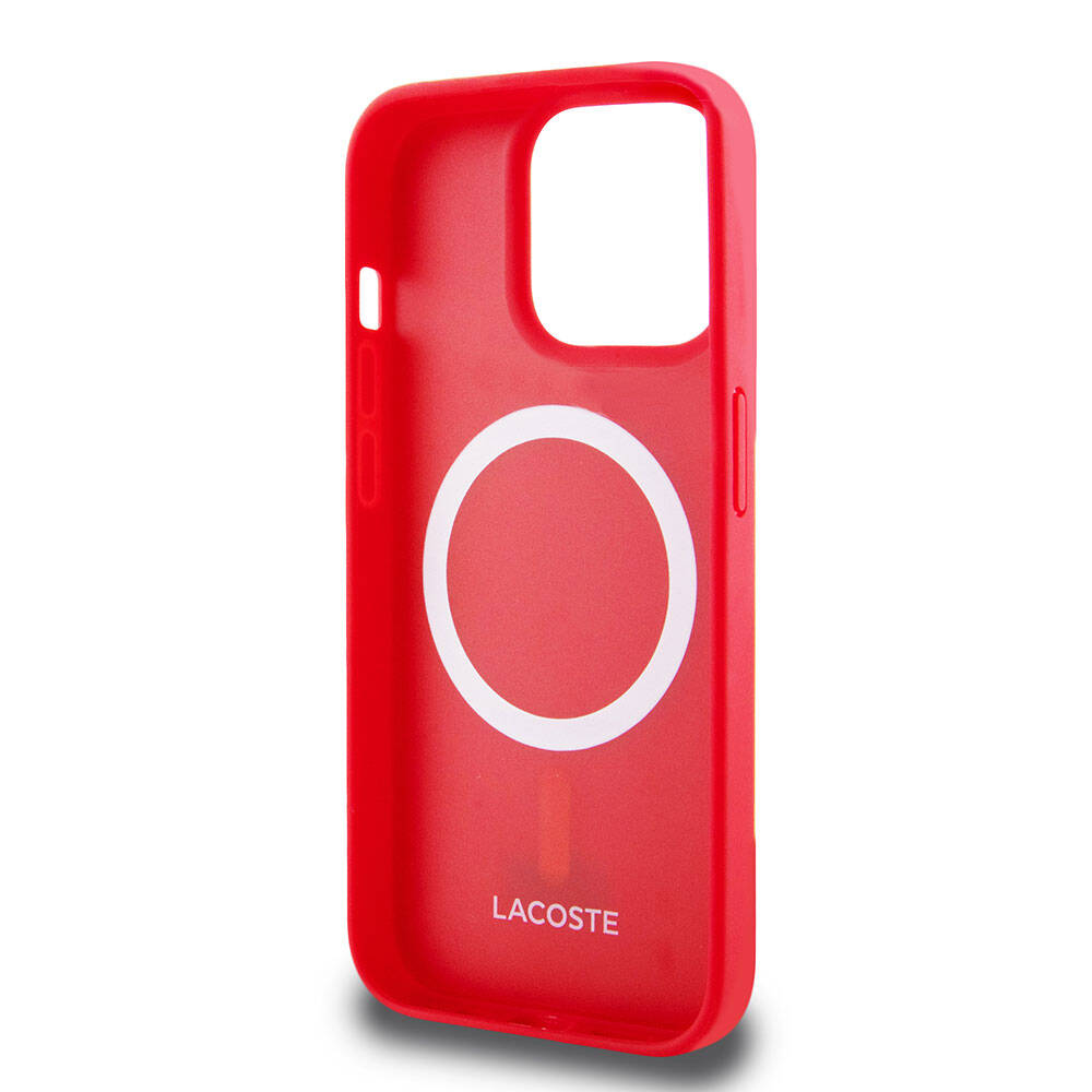 Lacoste iPhone 15 Pro Orjinal Lisanslı PU Pike Desenli Arka Yüzey İkonik Timsah Dokuma Logolu Telefon Kılıfı - 21