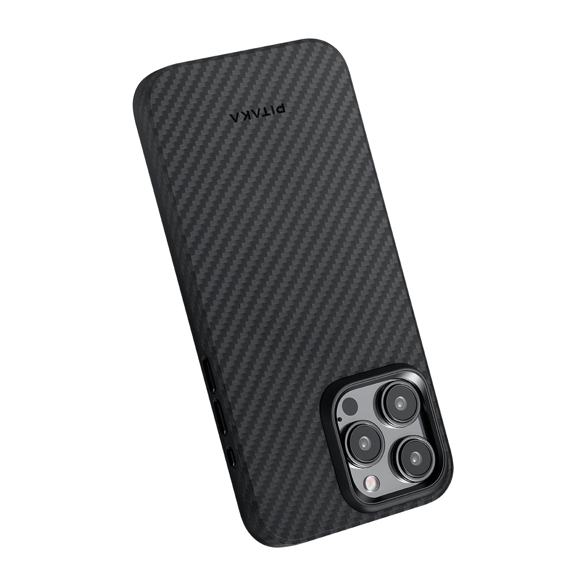 Pitaka Military-Grade Classic Serisi iPhone 15 Pro Kılıf Magsafe 1500D Aramid Fiber Black-Grey Twill Kılıf