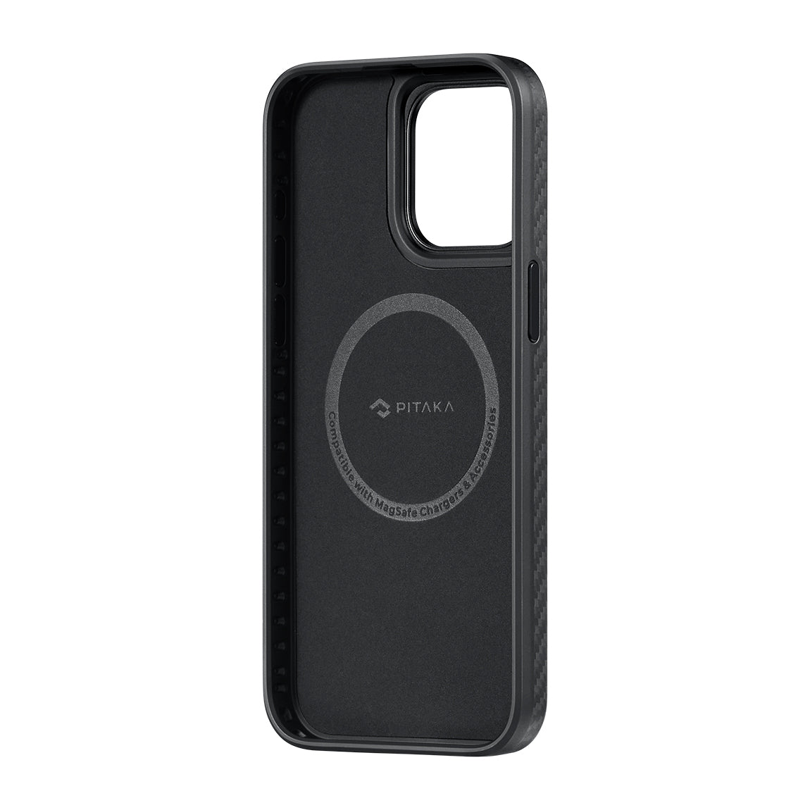 Pitaka Military-Grade Classic Serisi iPhone 15 Pro Kılıf Magsafe 1500D Aramid Fiber Black-Grey Twill Kılıf