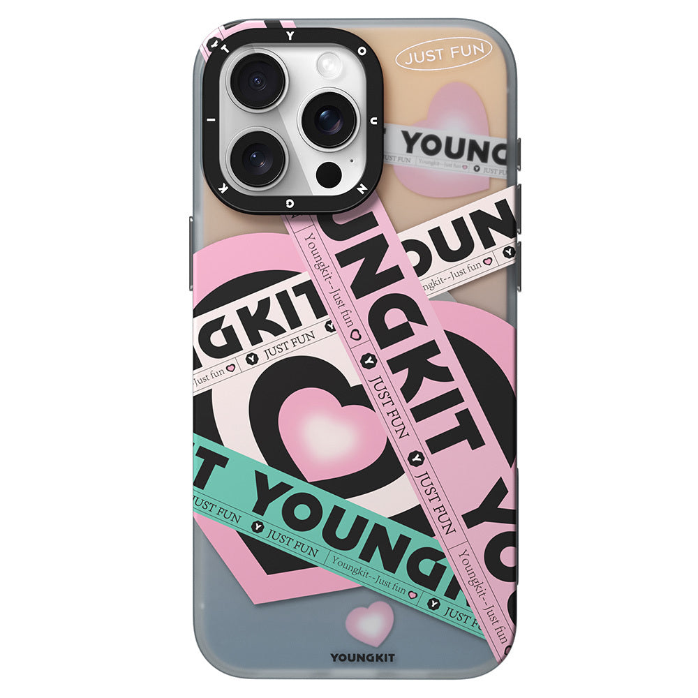 Youngkit Flipped Serisi iPhone 15 Pro M-safe Şarj Özellikli Airbagli Çift Katmanlı Kılıf