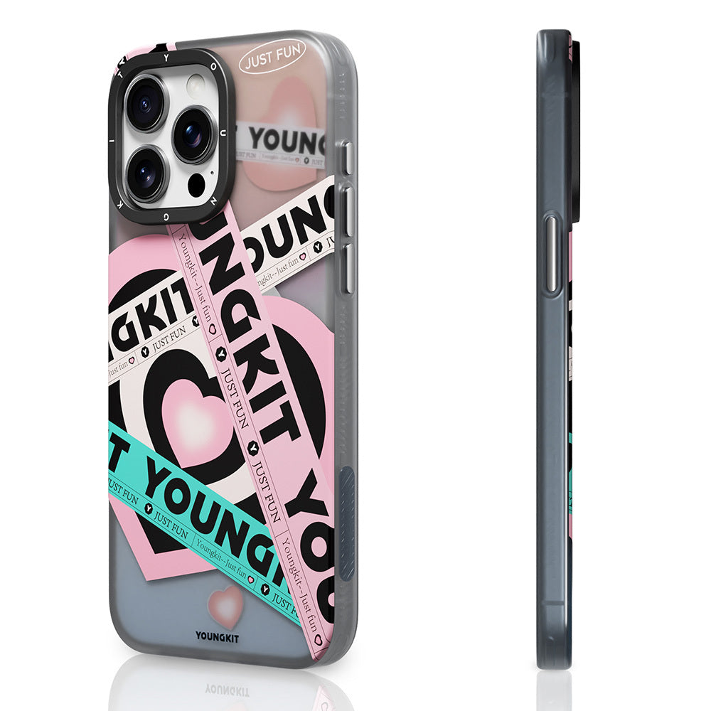Youngkit Flipped Serisi iPhone 15 Pro M-safe Şarj Özellikli Airbagli Çift Katmanlı Kılıf