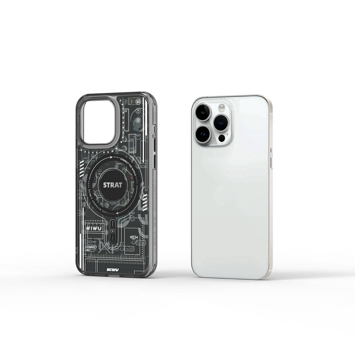 Wiwu Mecha Circuit H Serisi iPhone 15 Pro M-safe Şarj Özellikli Desenli Kılıf