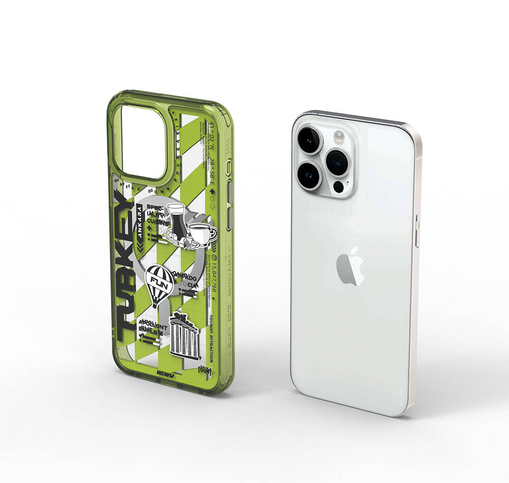 Wiwu Turkey A Serisi iPhone 15 Pro M-safe Şarj Özellikli Desenli Telefon Kılıfı