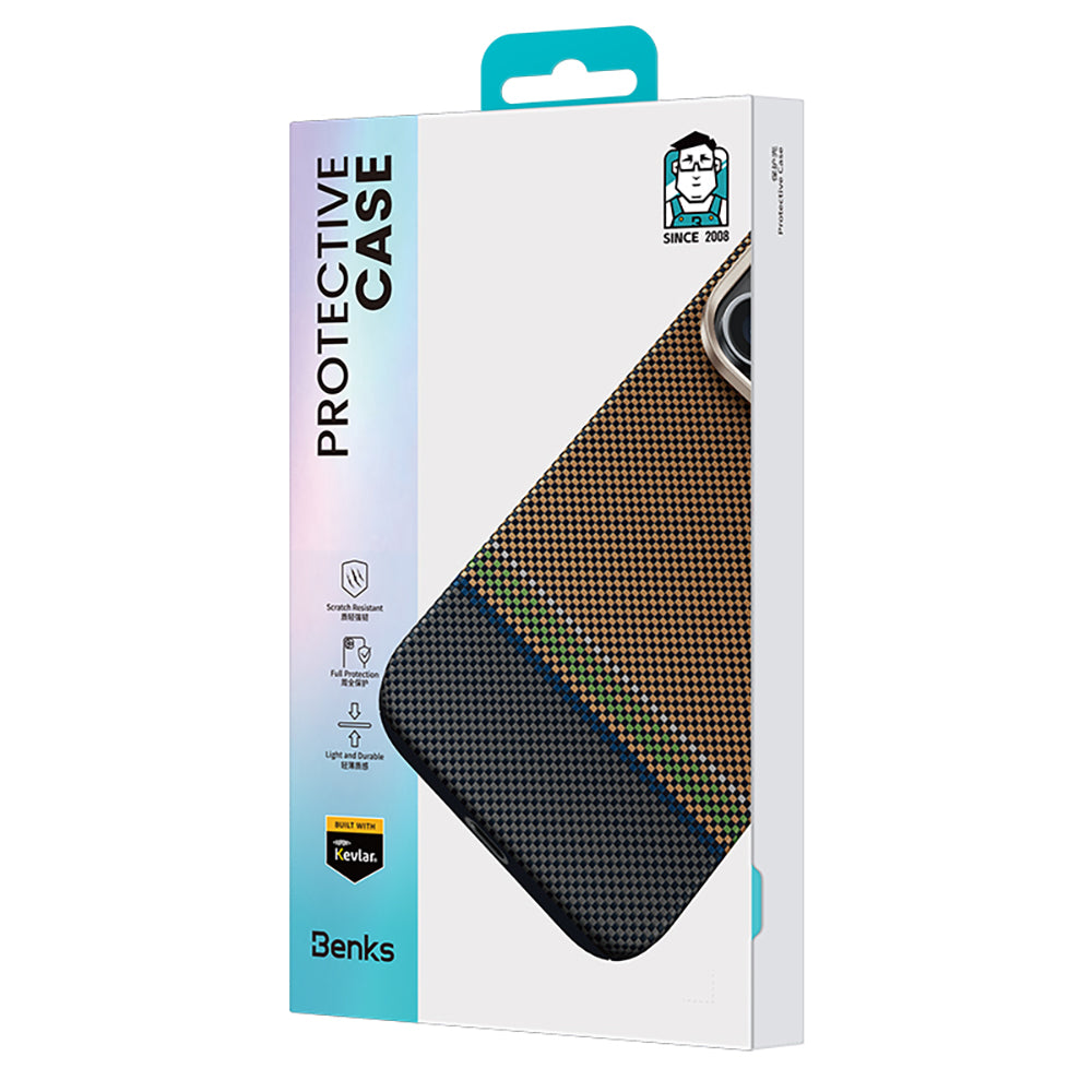 Benks Prestige ArmorAir iPhone 15 Pro Karbon Fiber Tasarımlı M-safe Kevlar Kılıf