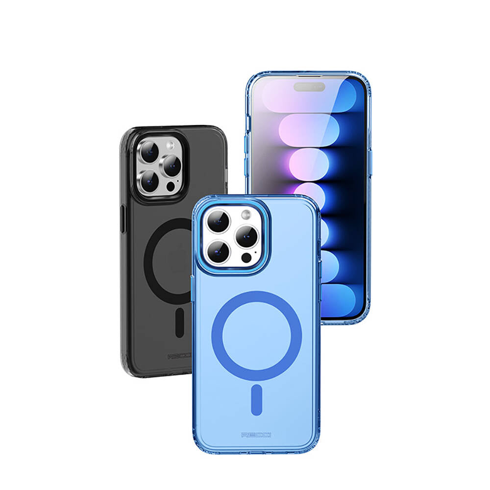 Recci Crystal Color Serisi iPhone 15 Pro M-safe Şarj Özellikli Saydam Arka Yüzey Kılıf